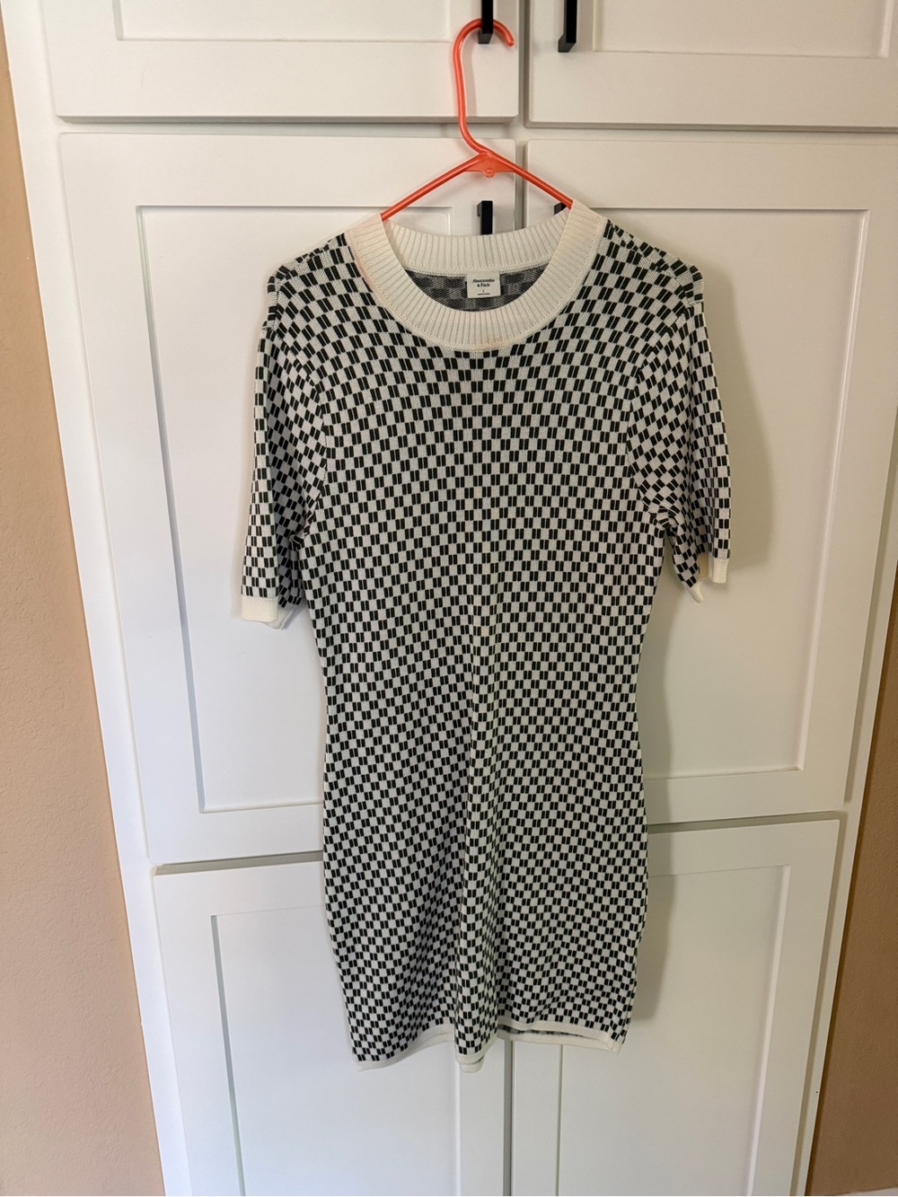 Abercrombie & Fitch Black and White Checker Knit Tunic